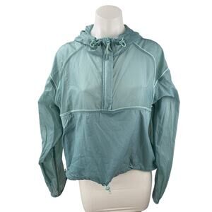 Outdoor Voices Blue Long Sleeve Activewear Hoodie Windbreaker Coat Jacket Sz L